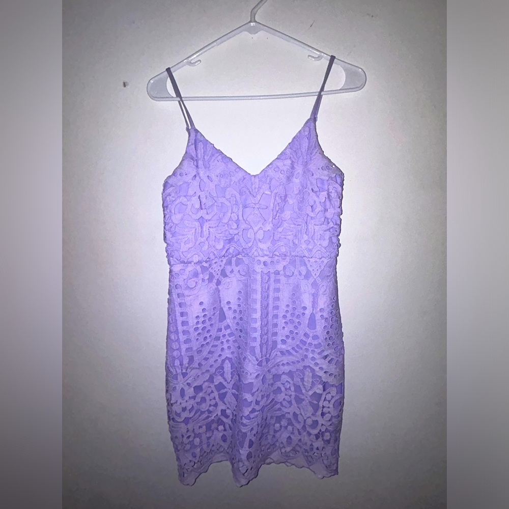 Lulu’s Perfect Love Lavender Lace Mini Dress